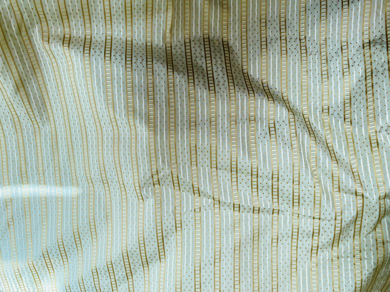 NEW! Lady Rebecca 100% Silk Taffeta Ribbon Stripe Fabric - Real Duck Egg SB_8_10