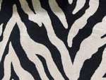 NEW Baroness Matilda Novelty Upholstery Platinum and Black Zebra Velvet- Made in Italy - Fancy Styles Fabric Pierre Frey Lee Jofa Brunschwig & Fils