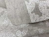 NEW! Lady Lila Novelty Crewel Embroidered Fabric Light Grey and White - Fancy Styles Fabric Pierre Frey Lee Jofa Brunschwig & Fils