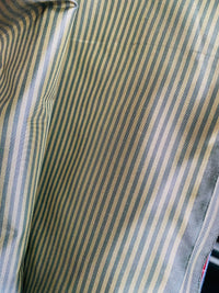 NEW Lady Bernadette 100% Silk Taffeta Fabric with 1/8” Grey and Gold Pinstripes SB_8_51 - Fancy Styles Fabric Pierre Frey Lee Jofa Brunschwig & Fils