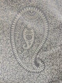 NEW Queen Marley Satin Paisley Jacquard Fabric- Upholstery & Drapery- Grey - Fancy Styles Fabric Pierre Frey Lee Jofa Brunschwig & Fils