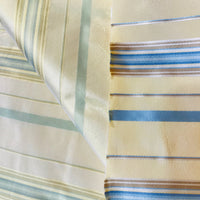 NEW Lady Grace 100% Silk Taffeta Fabric Butter Yellow and Blue Stripes - Fancy Styles Fabric Pierre Frey Lee Jofa Brunschwig & Fils
