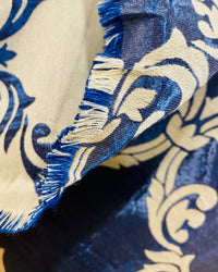 NEW Prince Midnight Designer Medallion Drapery Royal Blue Fabric - Fancy Styles Fabric Pierre Frey Lee Jofa Brunschwig & Fils