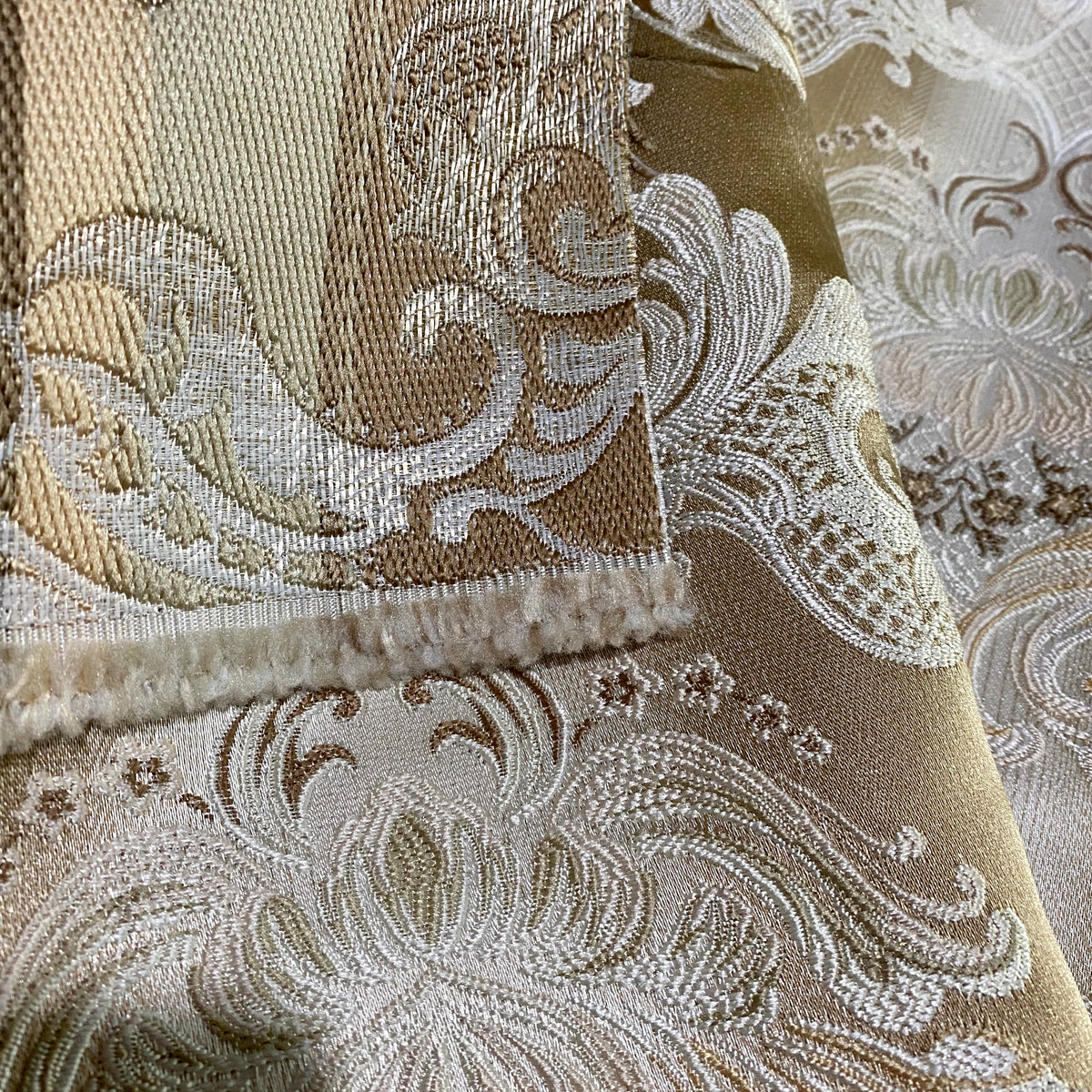 NEW King Louis XIV Novelty Neoclassical Brocade Medallion Floral Satin Fabric - Taupe - Fancy Styles Fabric Pierre Frey Lee Jofa Brunschwig & Fils