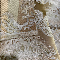 NEW King Louis XIV Novelty Neoclassical Brocade Medallion Floral Satin Fabric - Taupe - Fancy Styles Fabric Pierre Frey Lee Jofa Brunschwig & Fils
