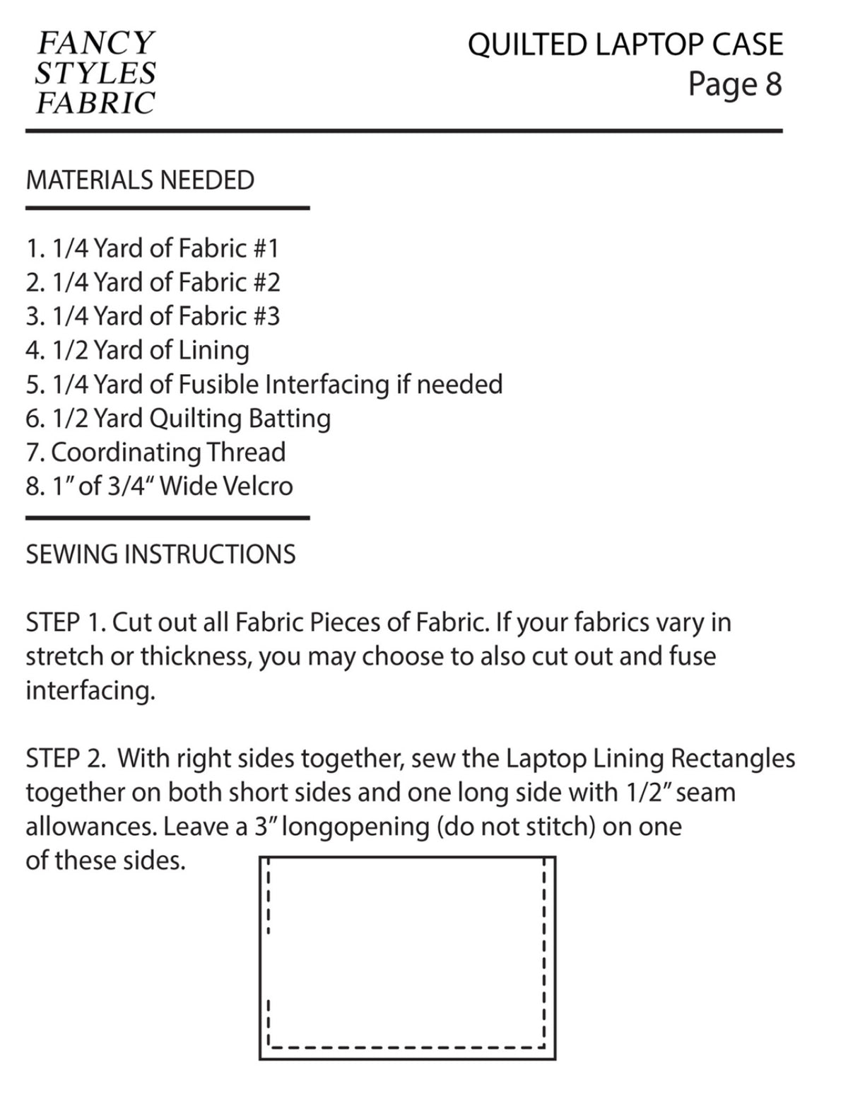 Quilted Laptop Case- Digital Pattern - Fancy Styles Fabric Pierre Frey Lee Jofa Brunschwig & Fils