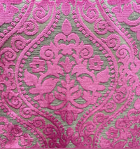 NEW Sir Sanders Novelty Burnout Medallion Chenille Velvet Fabric - Fuchsia Pink - Fancy Styles Fabric Pierre Frey Lee Jofa Brunschwig & Fils