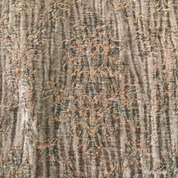 SALE! Designer Crinkle Velvet Chenille Burnout Fabric - Antique Olive W/ Peach - Fancy Styles Fabric Pierre Frey Lee Jofa Brunschwig & Fils