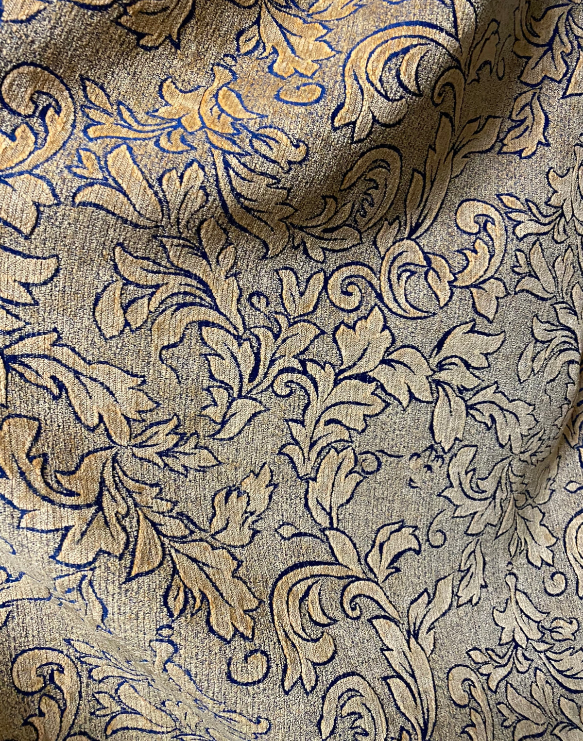 NEW Designer Velvet Chenille Burnout Upholstery Fabric - Blue & Peach- Upholstery - Fancy Styles Fabric Pierre Frey Lee Jofa Brunschwig & Fils