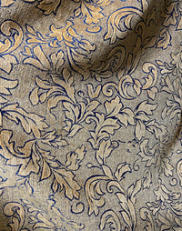 NEW Designer Velvet Chenille Burnout Upholstery Fabric - Blue & Peach- Upholstery - Fancy Styles Fabric Pierre Frey Lee Jofa Brunschwig & Fils