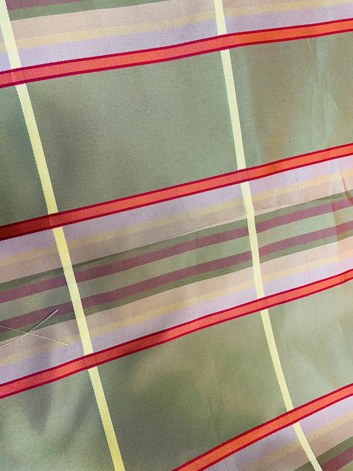 NEW! Lady Deborah 100% Silk Taffeta Plaid Tartan Ribbon Fabric- SB_1_19 - Fancy Styles Fabric Pierre Frey Lee Jofa Brunschwig & Fils