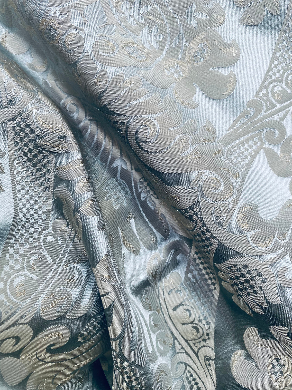 NEW Lord Hamilton Novelty Floral Embroidered 100% Silk Taffeta Fabric in Blue - Fancy Styles Fabric Pierre Frey Lee Jofa Brunschwig & Fils