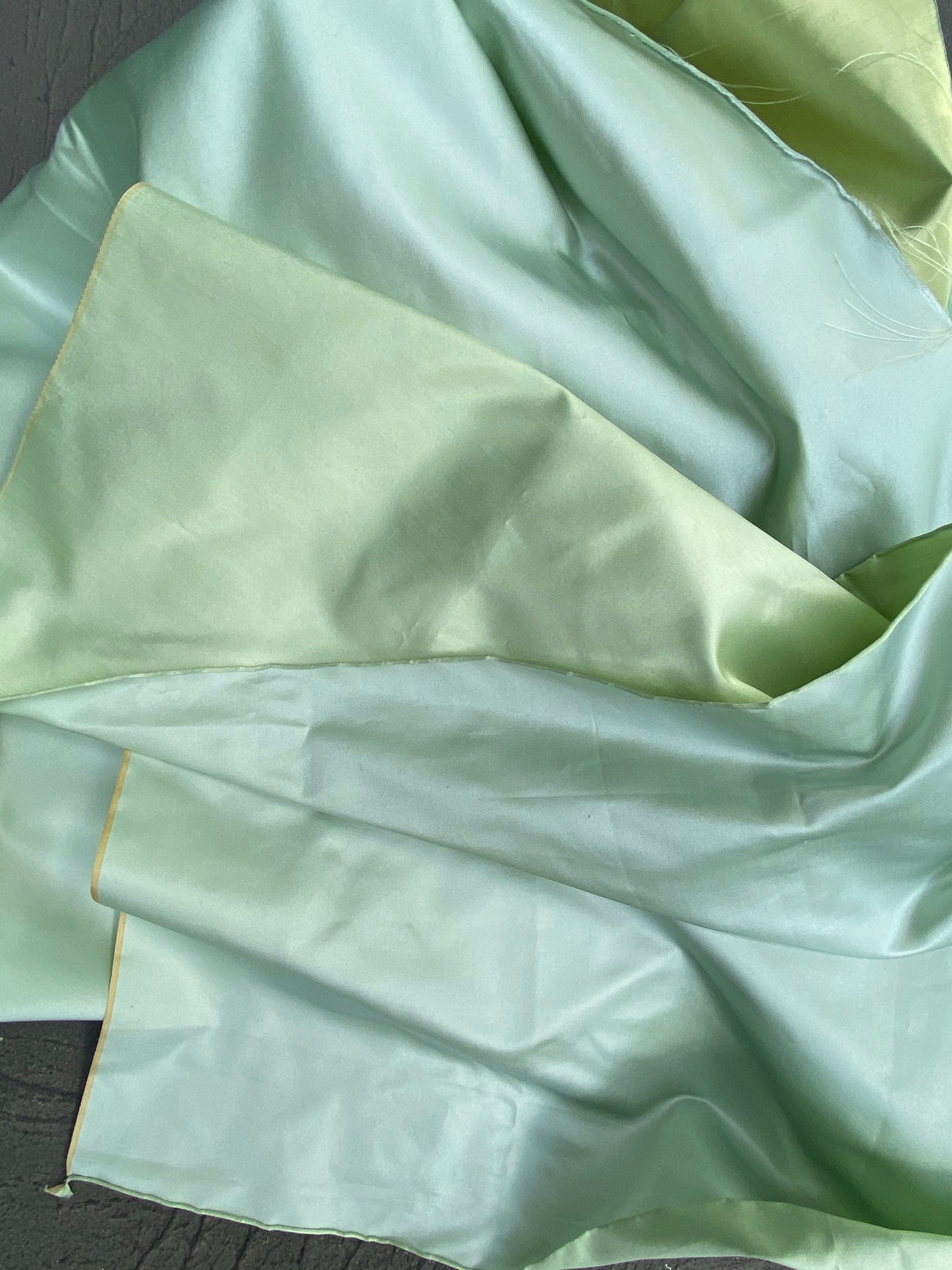 NEW Countess Savannah Designer Solid Aqua & Pistachio Double Sided Satin Fabric - Fancy Styles Fabric Pierre Frey Lee Jofa Brunschwig & Fils