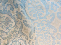 NEW COLOR! Duke Drake Novelty Imported 100% Linen Woven Medallion Fabric Blue and White - Fancy Styles Fabric Pierre Frey Lee Jofa Brunschwig & Fils