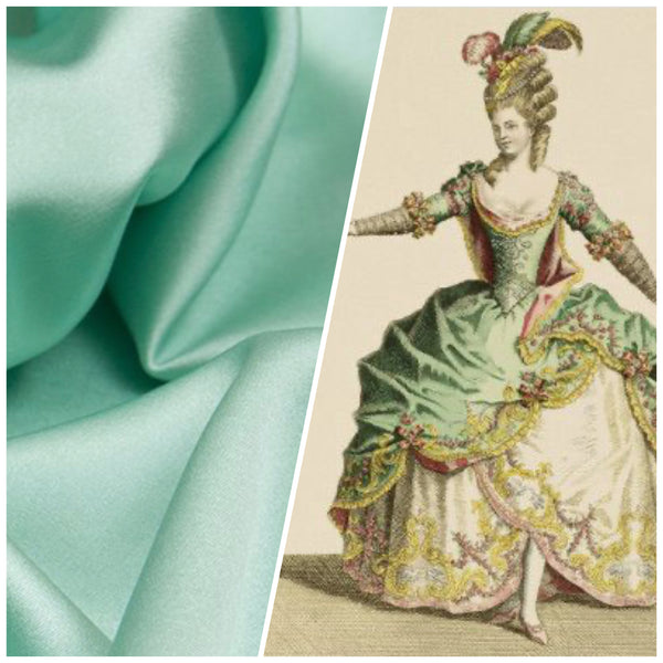 NEW Countess Savannah Designer Solid Sea Foam & Pistachio Double Sided Satin Fabric - Fancy Styles Fabric Pierre Frey Lee Jofa Brunschwig & Fils