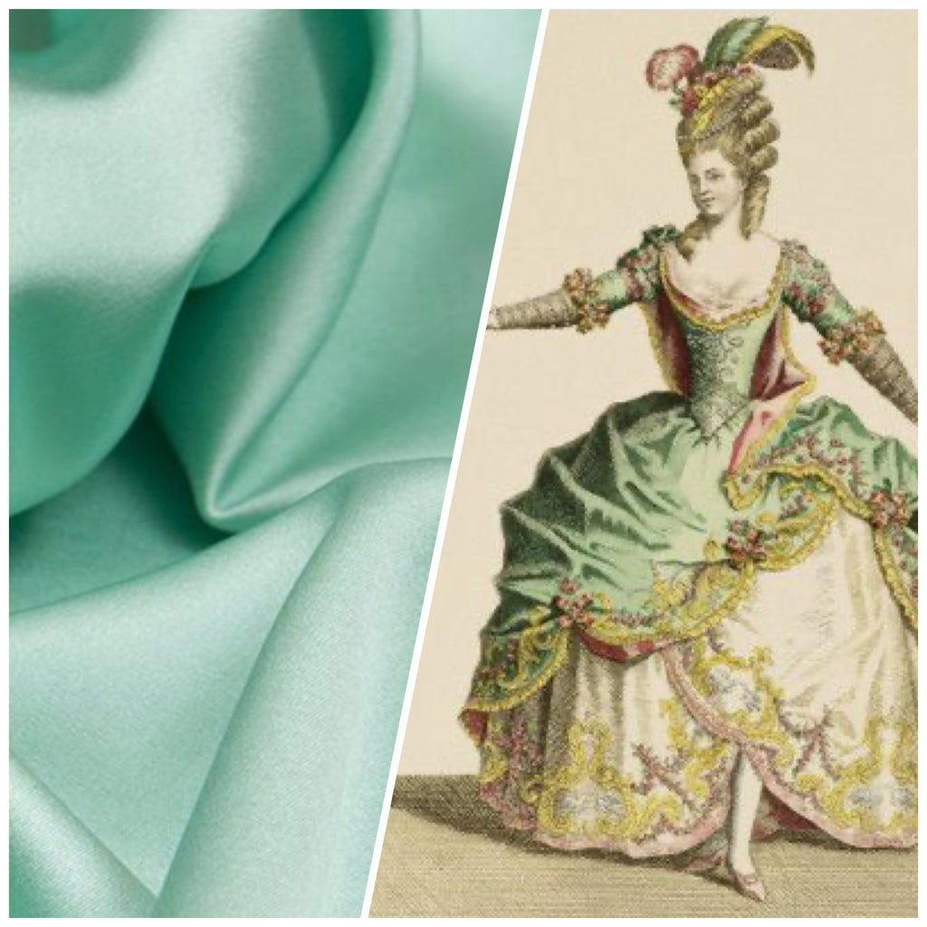 NEW Countess Savannah Designer Solid Sea Foam & Pistachio Double Sided Satin Fabric - Fancy Styles Fabric Pierre Frey Lee Jofa Brunschwig & Fils