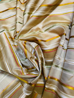NEW Lady Lanister Taffeta Fabric - Gold With Ribbon Satin Stripes