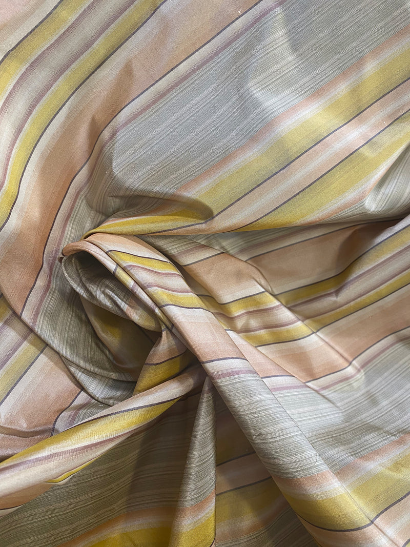 NEW Lady Grenada 100% Silk Taffeta Fabric- Pastel Stripes