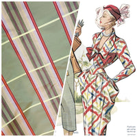 NEW! Lady Deborah 100% Silk Taffeta Plaid Tartan Ribbon Fabric- SB_1_19 - Fancy Styles Fabric Pierre Frey Lee Jofa Brunschwig & Fils