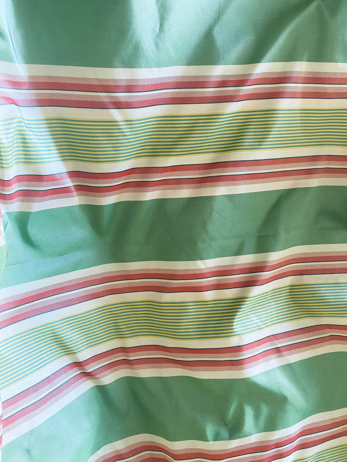 NEW Queen Rosa 100% Silk Taffeta Striped Fabric - Green and Pink - Fancy Styles Fabric Pierre Frey Lee Jofa Brunschwig & Fils