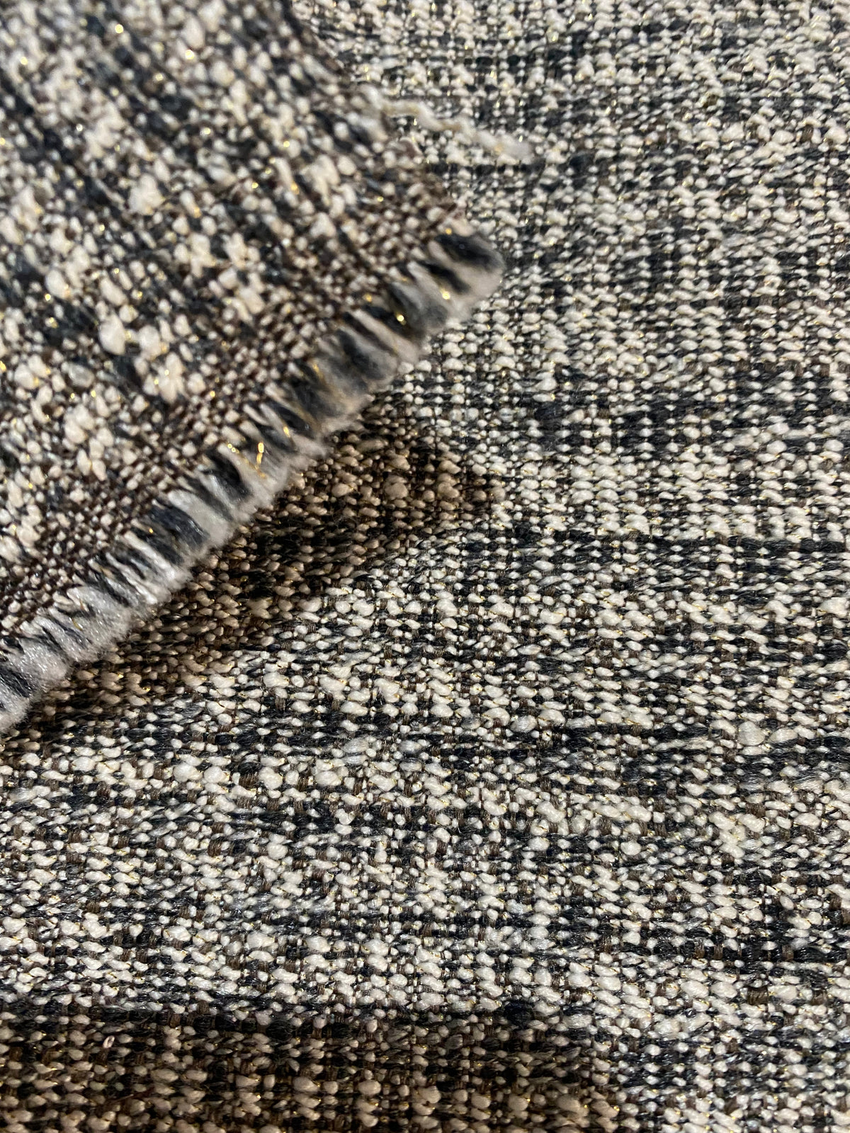 NEW Lady Day Designer Upholstery Boucle Tweed Fabric in Brown, Black, Gold  Melange - Fancy Styles Fabric Pierre Frey Lee Jofa Brunschwig & Fils