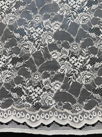 NEW! Duchess Dragonus French Scalloped Floral Lace Fabric By The Yard- Cream - Fancy Styles Fabric Pierre Frey Lee Jofa Brunschwig & Fils