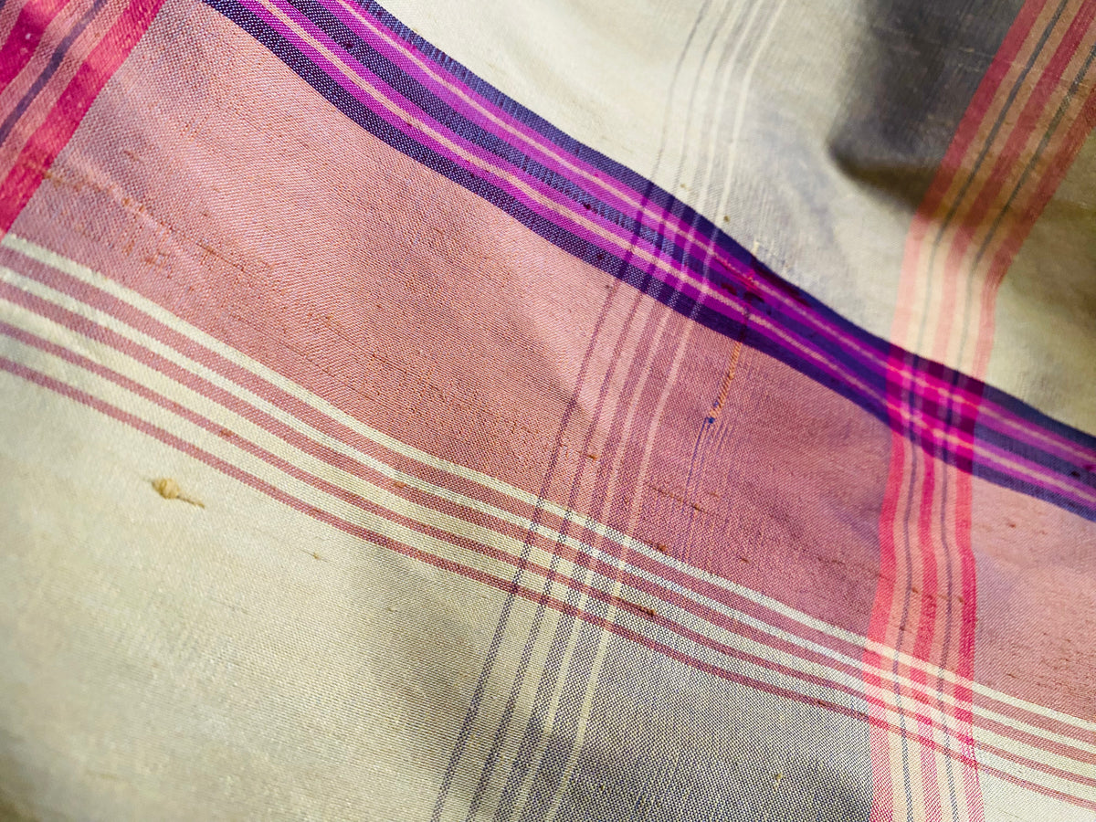 NEW Lady Pladia Designer 100% Silk Dupioni Plaid Tartan Fabric - Fancy Styles Fabric Pierre Frey Lee Jofa Brunschwig & Fils