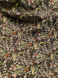 NEW Lady Danica Crepe Floral Lightweight Dress Fabric - Black - Fancy Styles Fabric Pierre Frey Lee Jofa Brunschwig & Fils