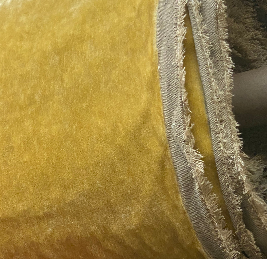 NEW! Prince Hudson - 100% Mohair Upholstery Velvet Fabric - Dusty Mustard Yellow - Fancy Styles Fabric Pierre Frey Lee Jofa Brunschwig & Fils