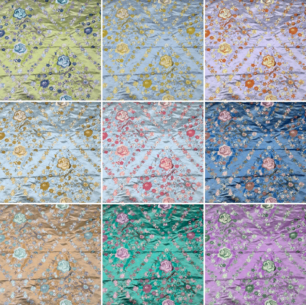 NEW! Custom-Order King Louis XIV Novelty 100% Silk Jacquard Embroidered Floral Upholstery Fabric- Duck Egg Blue and Rose - Fancy Styles Fabric Pierre Frey Lee Jofa Brunschwig & Fils
