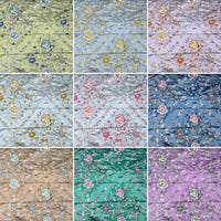 NEW! Custom-Order King Louis XIV Novelty 100% Silk Jacquard Embroidered Floral Upholstery Fabric- Duck Egg Blue and Rose - Fancy Styles Fabric Pierre Frey Lee Jofa Brunschwig & Fils