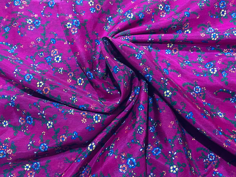 NEW Lady Astra Silk Cotton Blouse Floral Fabric - Magenta - Fancy Styles Fabric Pierre Frey Lee Jofa Brunschwig & Fils
