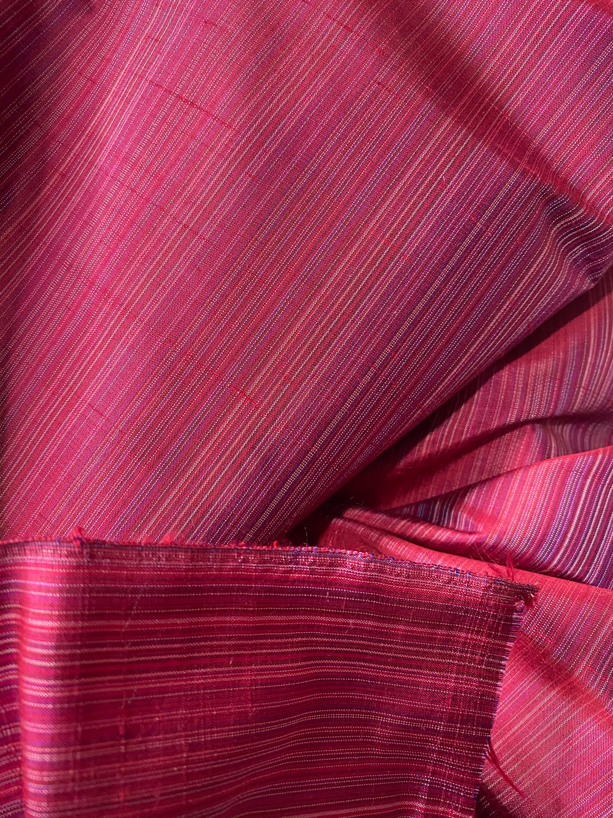 NEW! Lady Bridgette Designer 100% Silk Dupioni Fabric- Raspberry Red Pink Stripes - Fancy Styles Fabric Pierre Frey Lee Jofa Brunschwig & Fils