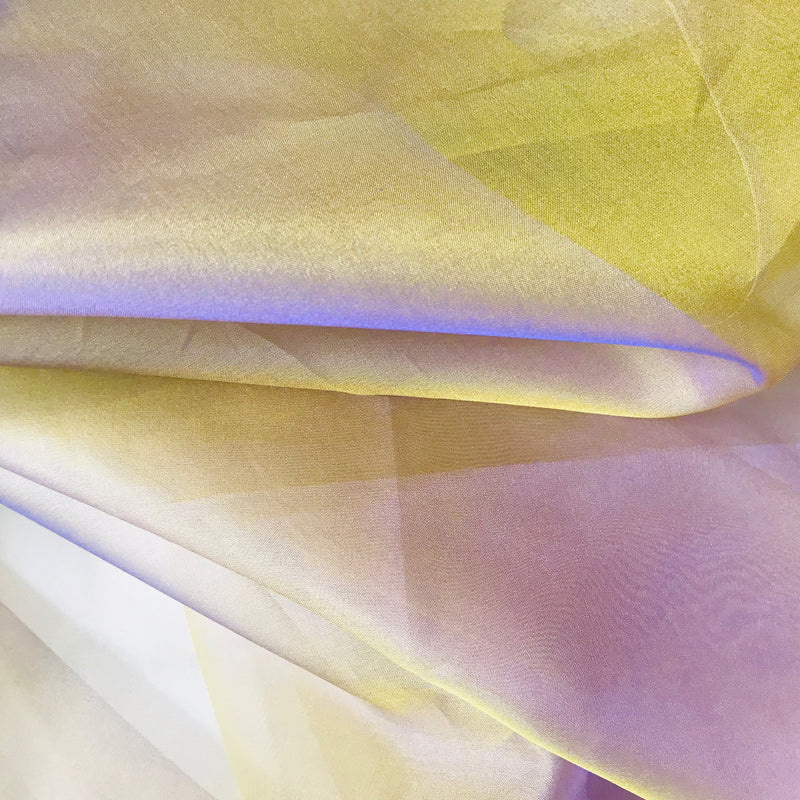 NEW 100% Silk Organza Jewel Purple & Yellow Iridescence - Fancy Styles Fabric Pierre Frey Lee Jofa Brunschwig & Fils