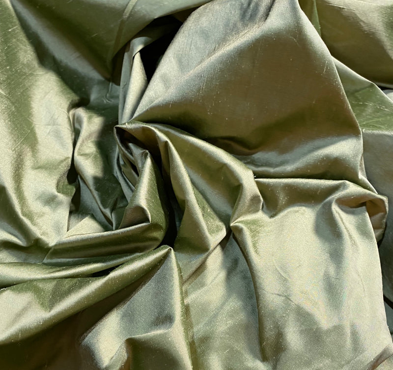 NEW Duchess Mable Designer 100% Silk Dupioni Fabric in Solid Dusty Pistachio - Fancy Styles Fabric Pierre Frey Lee Jofa Brunschwig & Fils