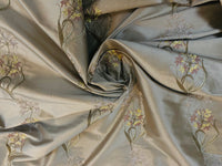 NEW Princess Cyrena 100% Silk Dupioni Embroidered Fabric Light Old Gold- SB_3_16 - Fancy Styles Fabric Pierre Frey Lee Jofa Brunschwig & Fils