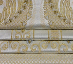 NEW Queen Helen (Matching to Queen Antionette) Novelty Ritz Neoclassical Brocade Diamond Satin Fabric - Ivory - Fancy Styles Fabric Pierre Frey Lee Jofa Brunschwig & Fils