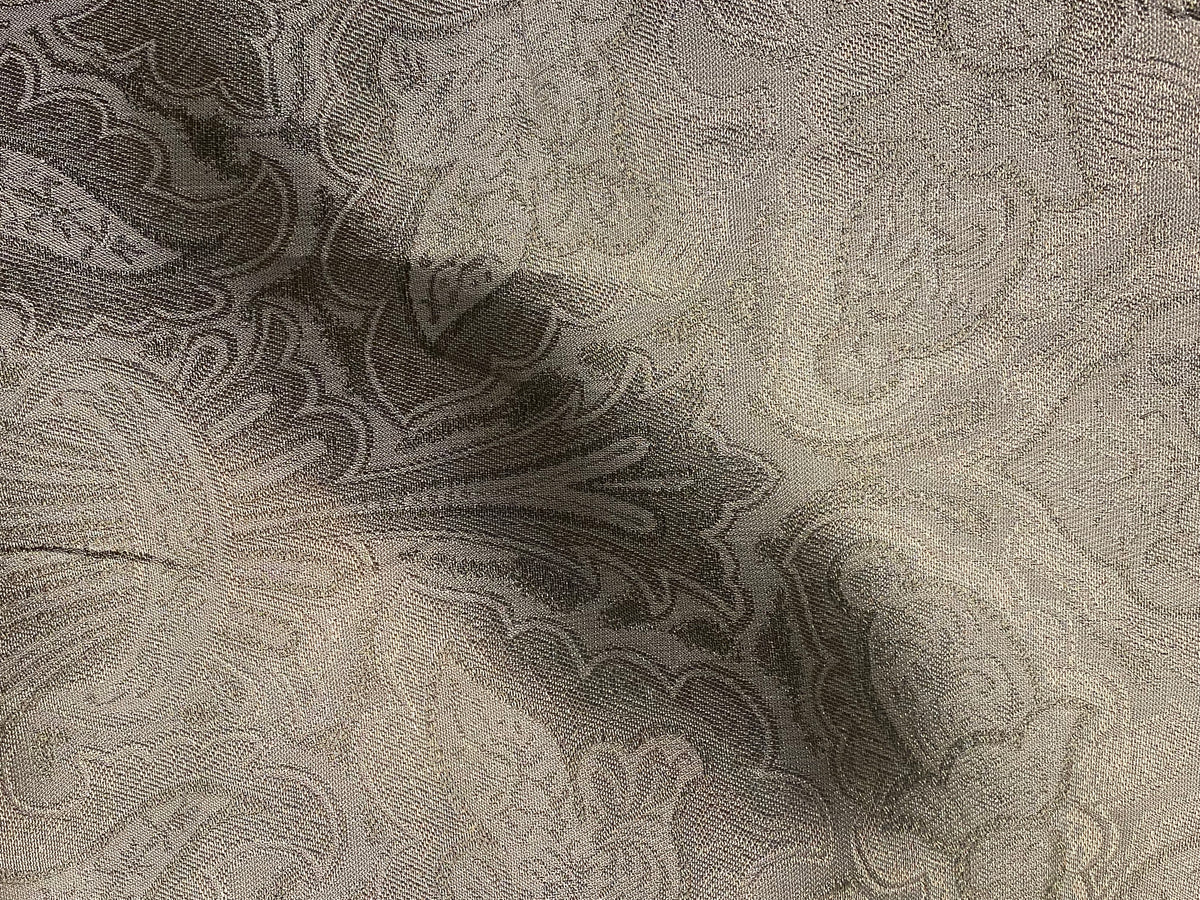 NEW Queen Lita 100% Silk Jacquard Lightweight Paisley Fabric - Grey- SB_8_4 - Fancy Styles Fabric Pierre Frey Lee Jofa Brunschwig & Fils