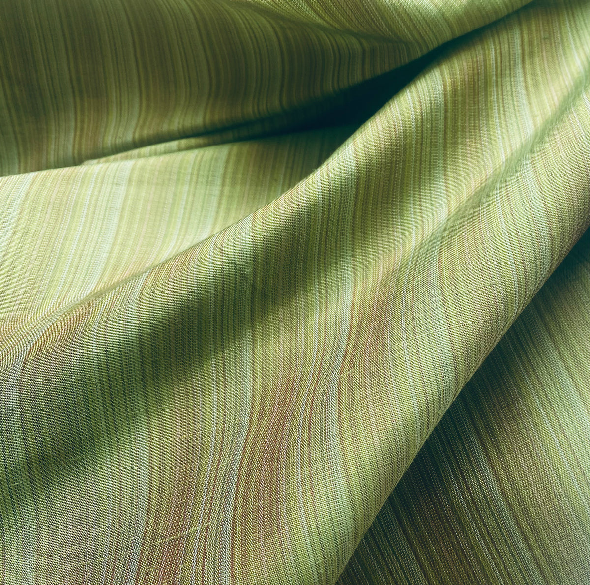 NEW! Lady Brittany 100% Silk Dupioni Green Microstripe Stripe Fabric - Fancy Styles Fabric Pierre Frey Lee Jofa Brunschwig & Fils