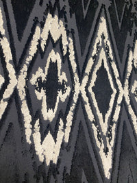 NEW! Prince Vanny Zig Zag Upholstery Chenille Fabric- Black and Grey - Fancy Styles Fabric Pierre Frey Lee Jofa Brunschwig & Fils