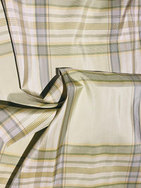 NEW Lady Pippy 100% Silk Taffeta Pistachio Plaid Fabric SB_6_35 - Fancy Styles Fabric Pierre Frey Lee Jofa Brunschwig & Fils