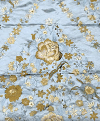 NEW! Custom-Order King Louis XIV Novelty 100% Silk Jacquard Embroidered Floral Upholstery Fabric- Duck Egg Blue - Fancy Styles Fabric Pierre Frey Lee Jofa Brunschwig & Fils