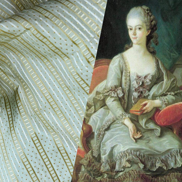 NEW! Lady Rebecca 100% Silk Taffeta Ribbon Stripe Fabric - Real Duck Egg SB_8_10 - Fancy Styles Fabric Pierre Frey Lee Jofa Brunschwig & Fils