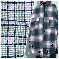 New Duke Sean 100% Wool Plaid Tartan Apparel Fabric in White, Lilac, Gray, & Black - Fancy Styles Fabric Pierre Frey Lee Jofa Brunschwig & Fils