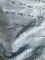 NEW! Lady Amaldie 100% Silk Taffeta Plaid Gold Dot Fabric -Duck Egg Blue- SB_8_24