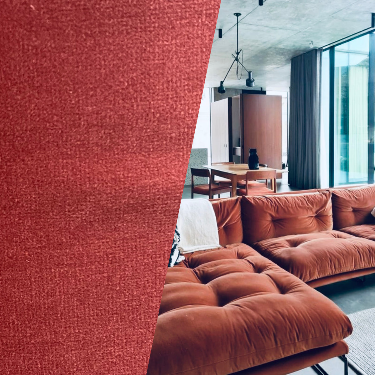 NEW! Prince Oliver - Designer 100% Cotton Made In Belgium Upholstery Velvet Fabric - Muted Red - Fancy Styles Fabric Pierre Frey Lee Jofa Brunschwig & Fils