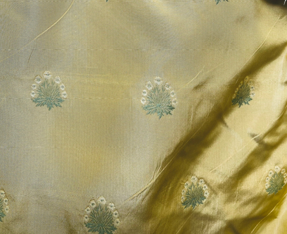 NEW Lady York Novelty Medallion Embroidered 100% Silk Fabric in French Yellow - Fancy Styles Fabric Pierre Frey Lee Jofa Brunschwig & Fils
