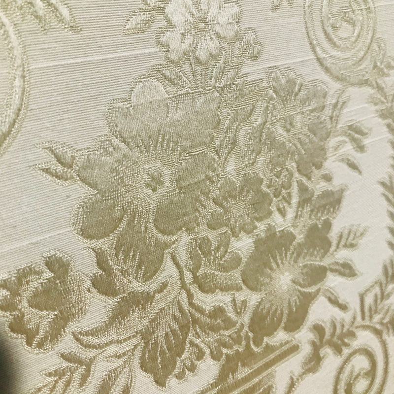 NEW! Lady Valerie Designer Brocade Satin Fabric - Yellow Neoclassical Floral Upholstery Damask - Fancy Styles Fabric Pierre Frey Lee Jofa Brunschwig & Fils