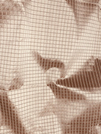 NEW Duchess Jenna 100% Silk Taffeta Fabric- Rose Gold with Embroidered Squares- SB_6_5 - Fancy Styles Fabric Pierre Frey Lee Jofa Brunschwig & Fils
