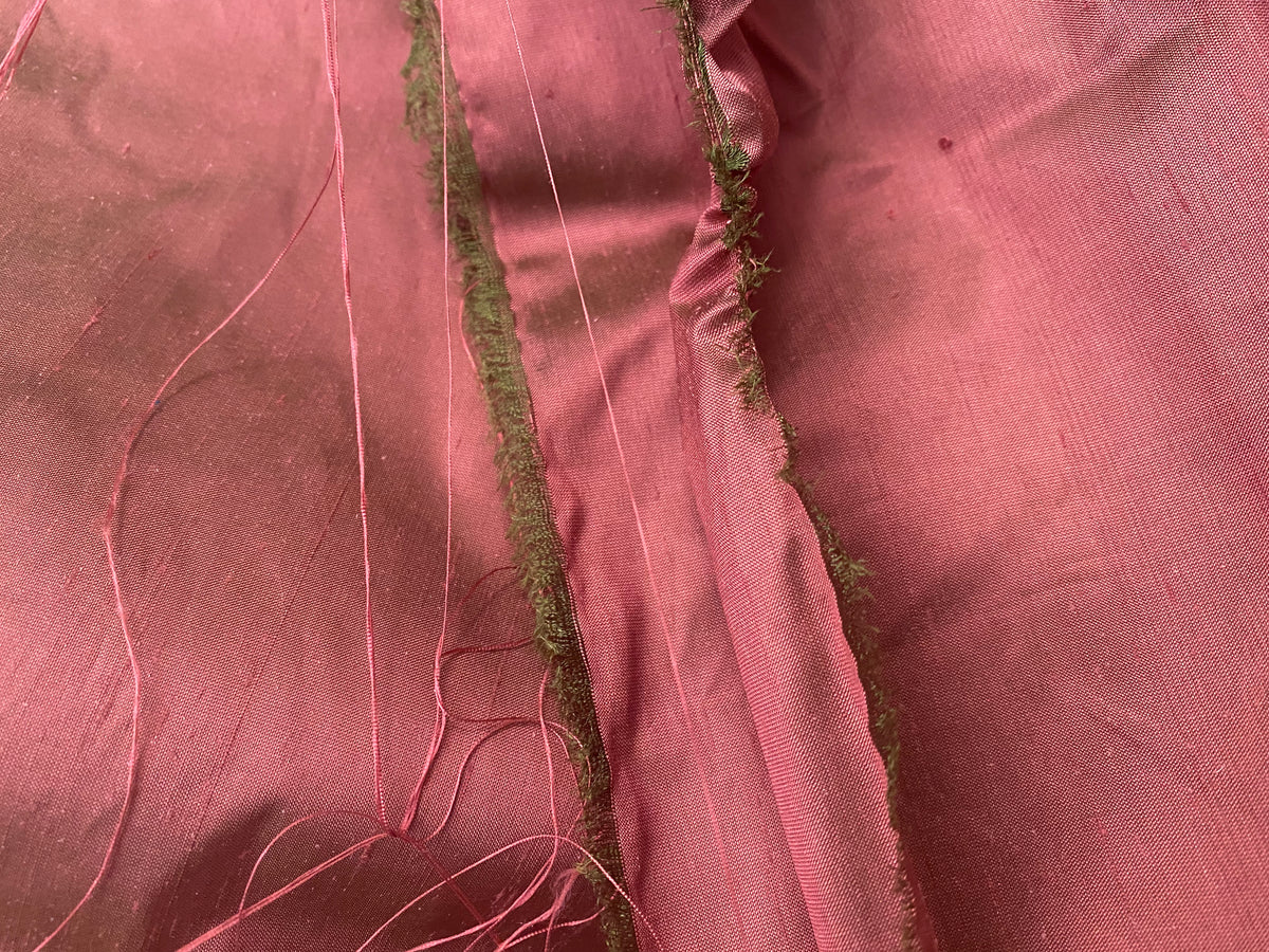 NEW Duchess Mable 100% Silk Dupioni - Solid Dusty Rose with Green Iridescence Fabric - Fancy Styles Fabric Pierre Frey Lee Jofa Brunschwig & Fils